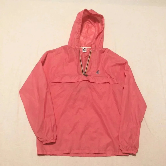 Vintage Kway Women Size 5 Jacket 1/4 Zip  Raincoat Packable Windbreaker - Picture 1 of 16